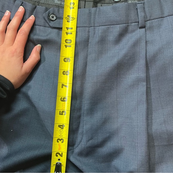 Burberry Men’s Navy Plaid Wool Blend Trouser Business Pants Size 42 - Picture 2 of 7